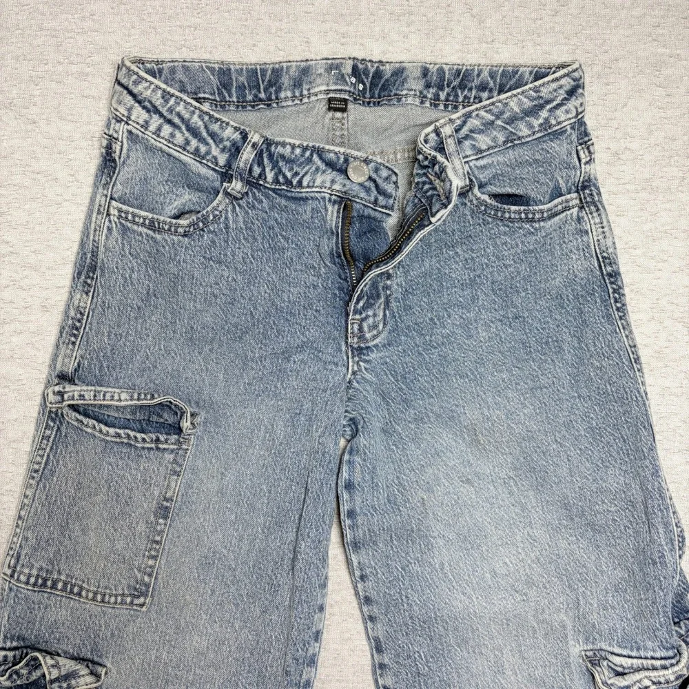 Art Class Girls Cargo Jeans 14 Blue Light Wash Wide Leg Y2K Utility Streetwear